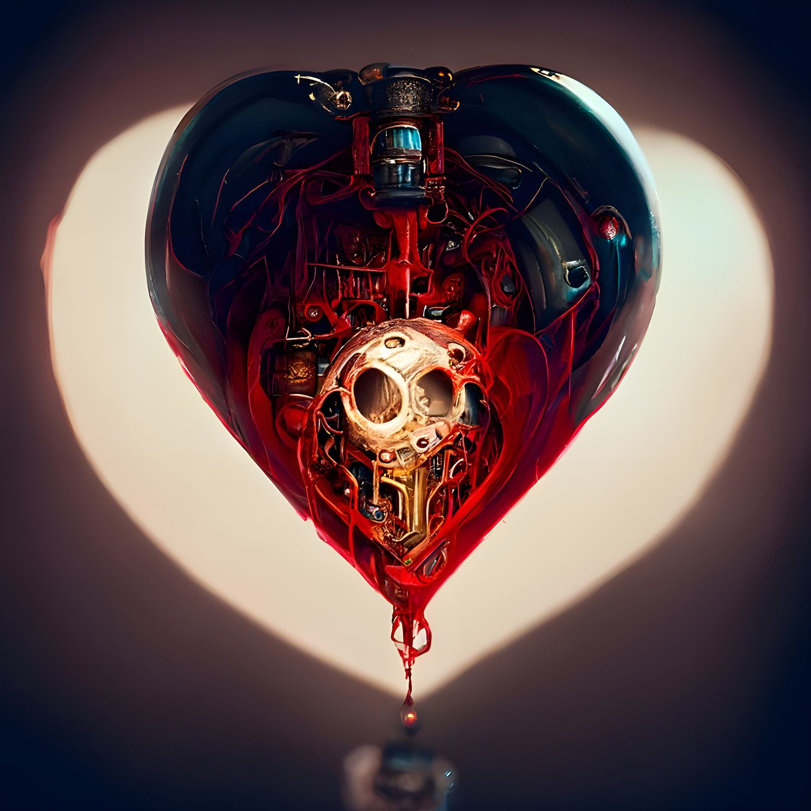 Detailed Mechanical Heart with Robotic Parts