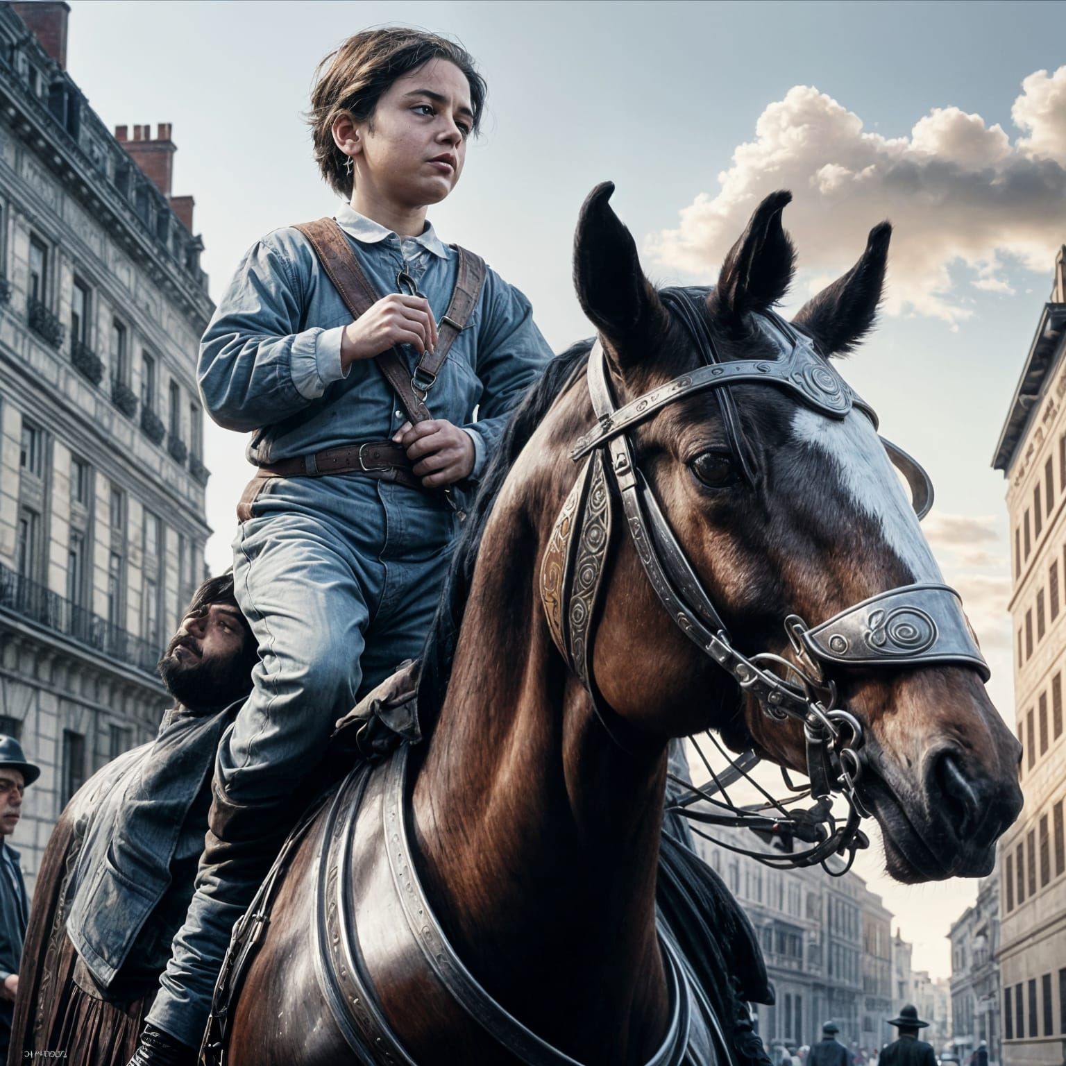 Surreal Figure with Uneven Legs in Hypermodern Style