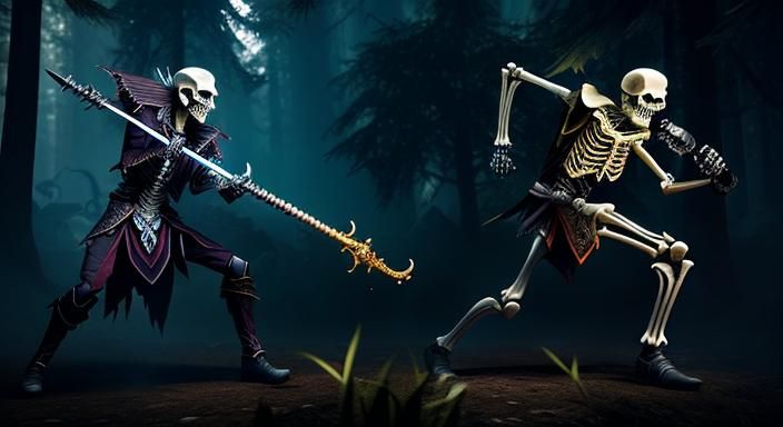 Dark Elf vs. Skeleton in Twilight Forest