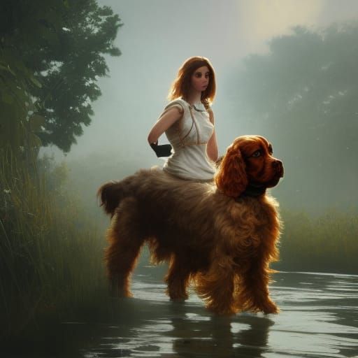 Cocker Spaniel Art Nouveau Concept Art