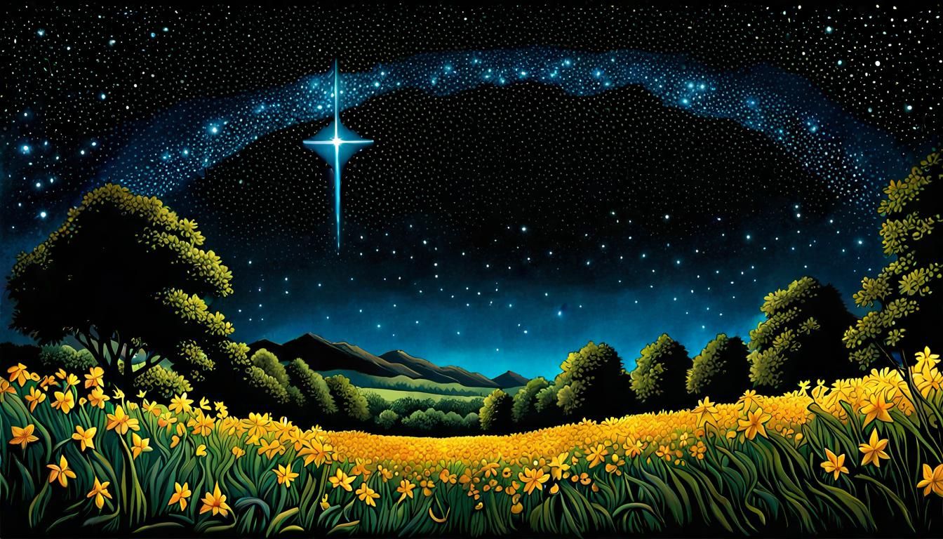 Jesus in Gethsemane: Fantasy Photo in Gouache Style