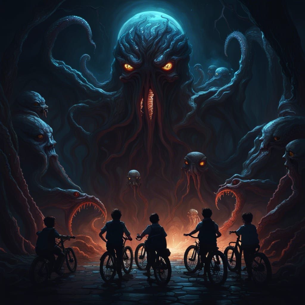 Mind Flayer Confrontation: Dark Fantasy Concept Art