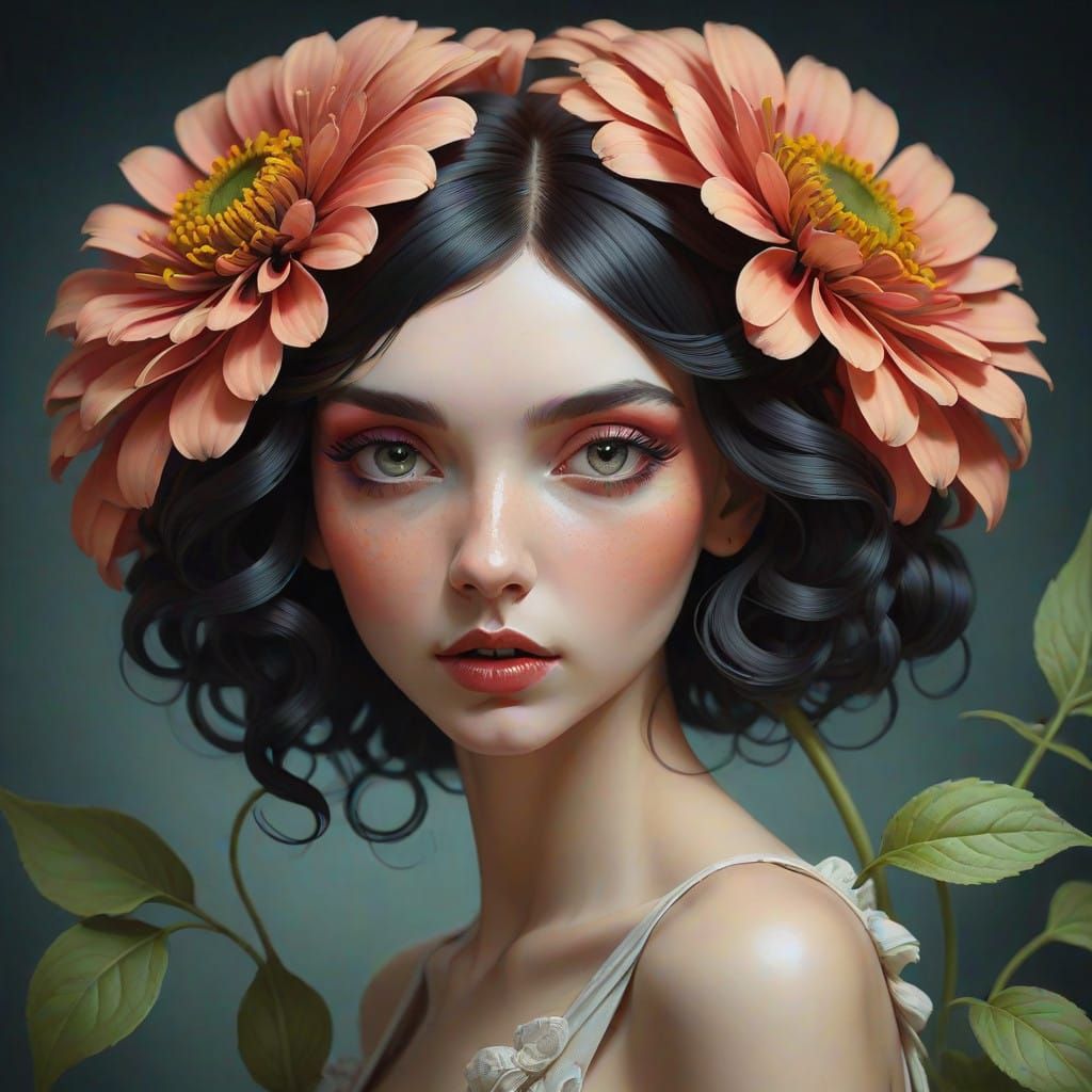 Delicate Zinnia Macro with Intricate Petals