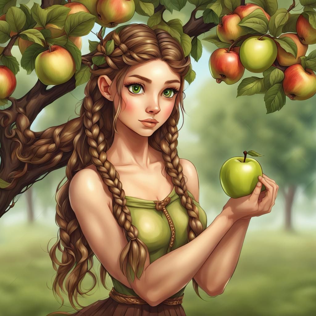 Beautiful Centaur Girl Picking an Apple