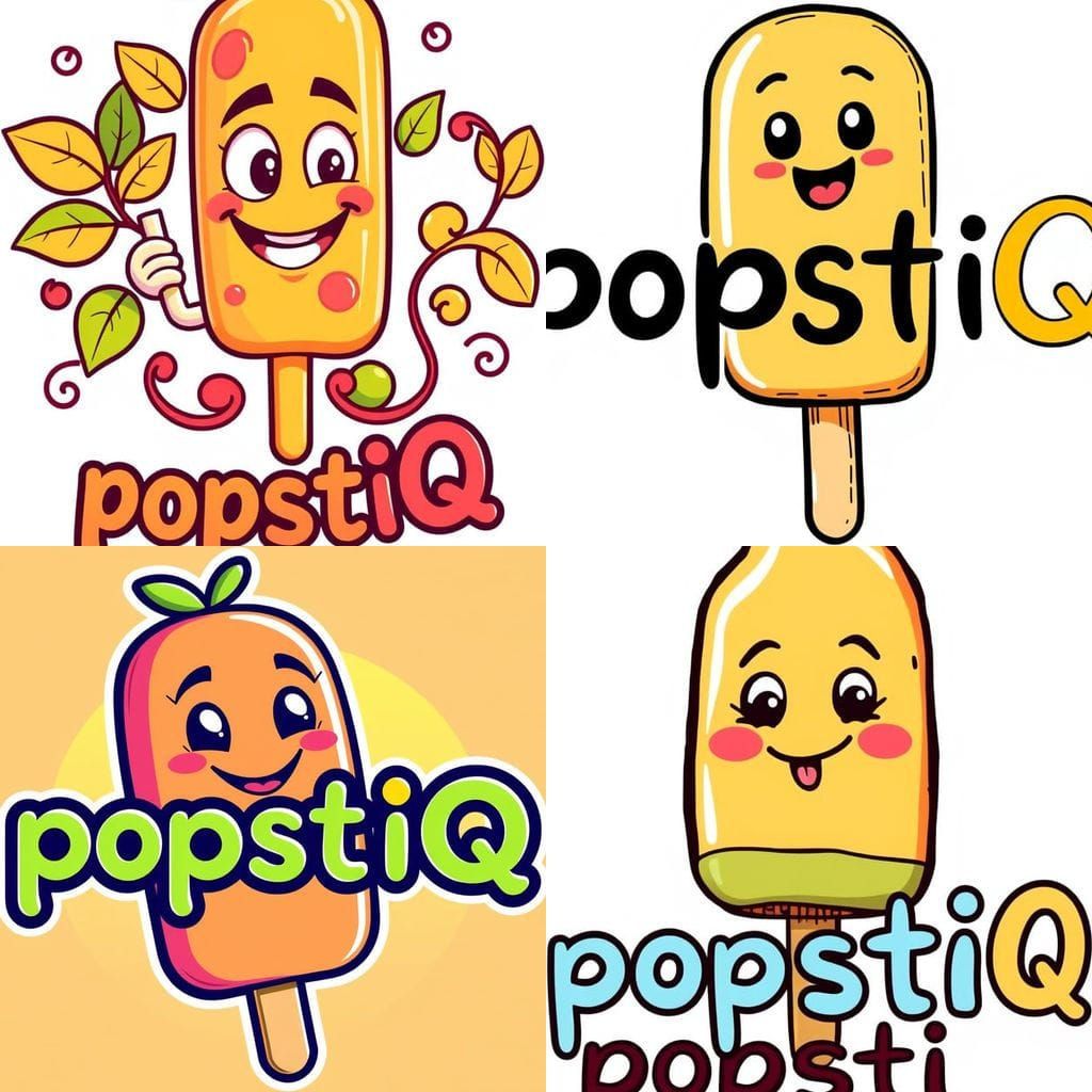 Vibrant Cartoon Popsicle Logo for Fruit Lovers