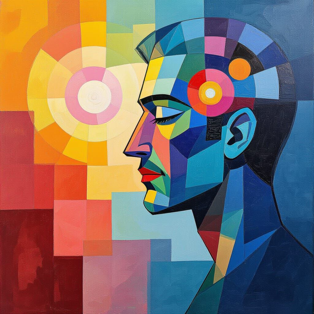 PSI Mind Transmission in Gouache Style