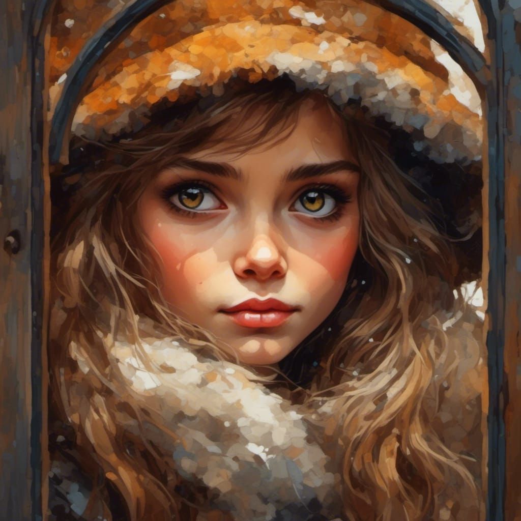 Portrait of a Woman with Brown Eyes at a Window