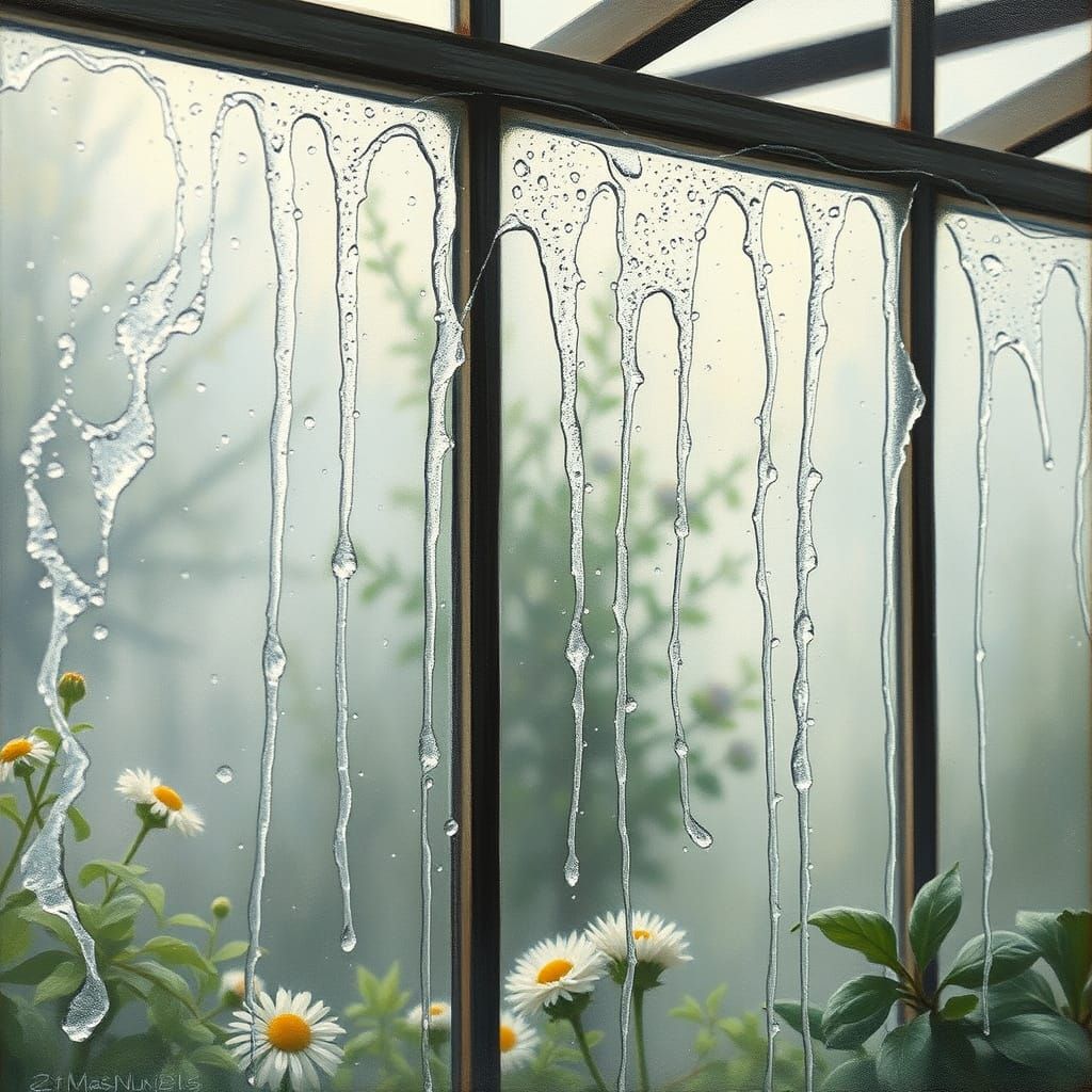 Frost Melting Inside Greenhouse Oil Painting