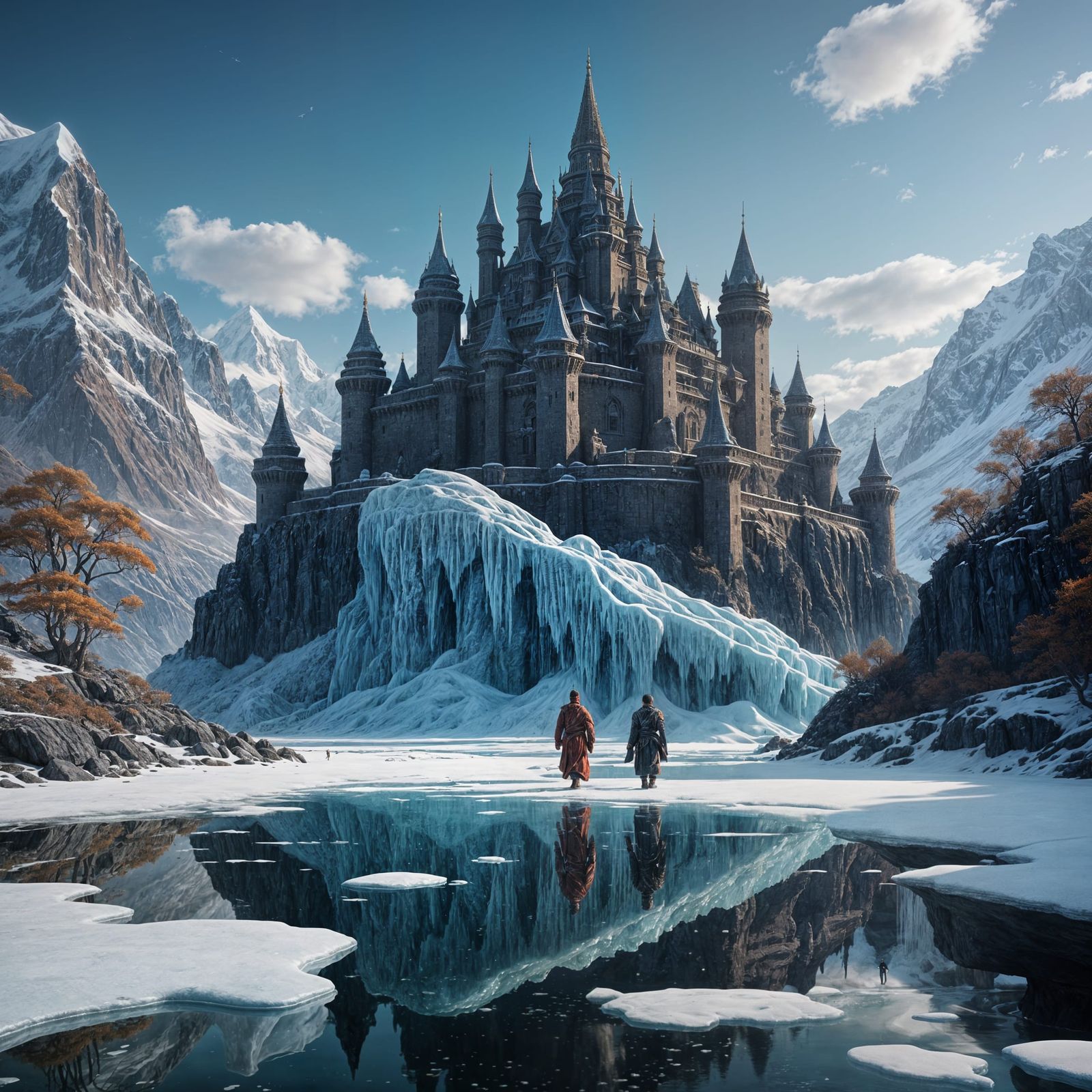 Buddha on Ice Beside Ice Castle