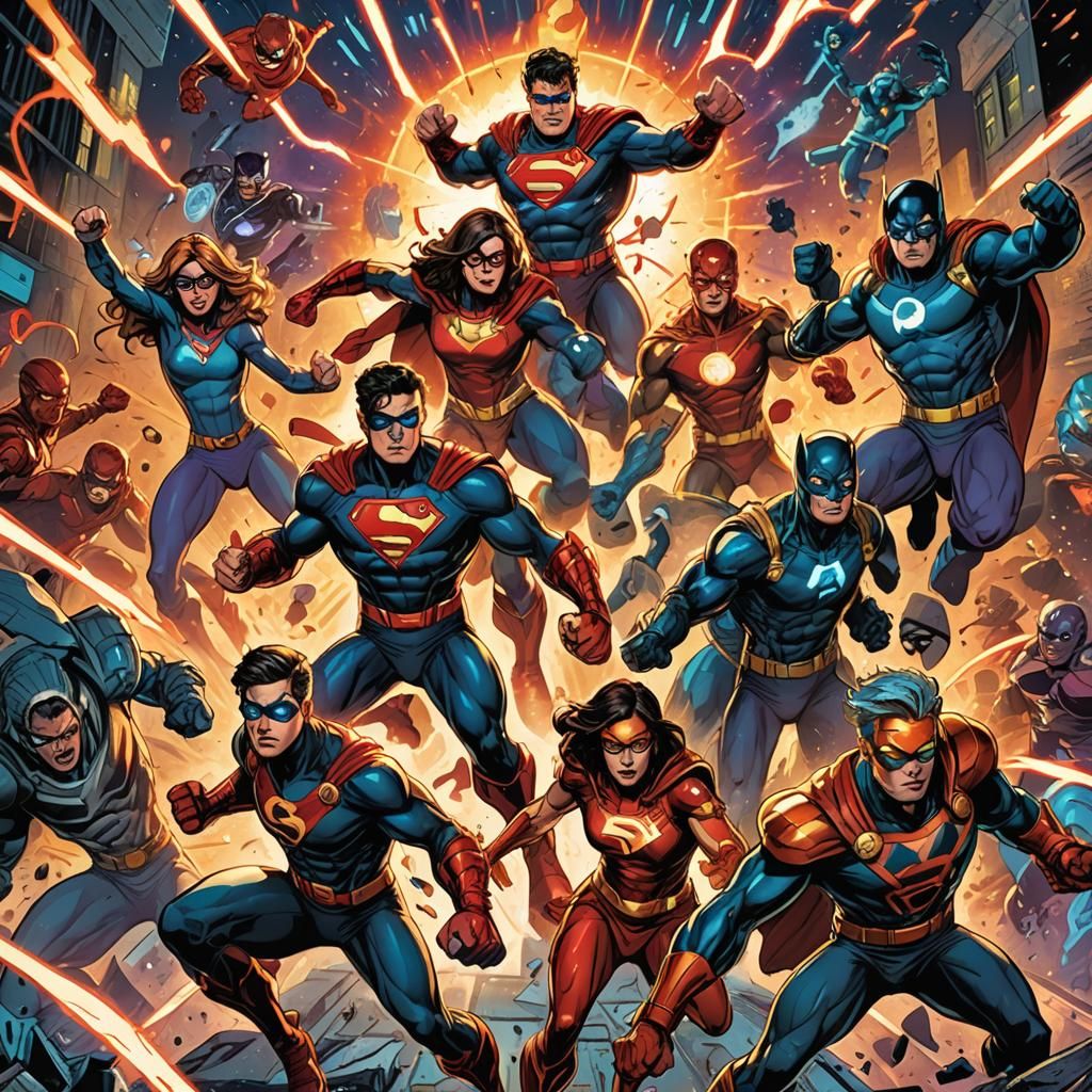 Teenage Superheroes Team Up in Comic Book Style