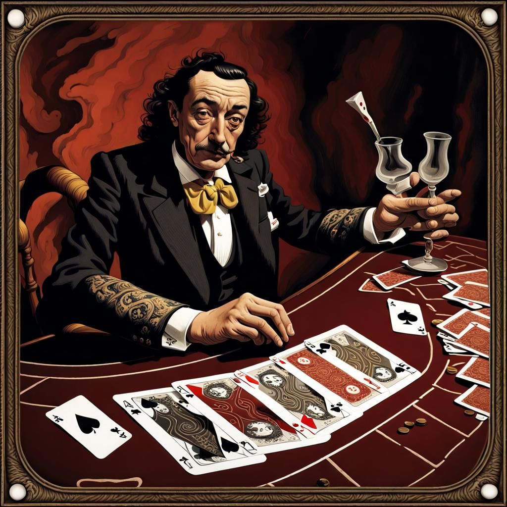 Surreal Ace of Spades in Salvador Dali Style
