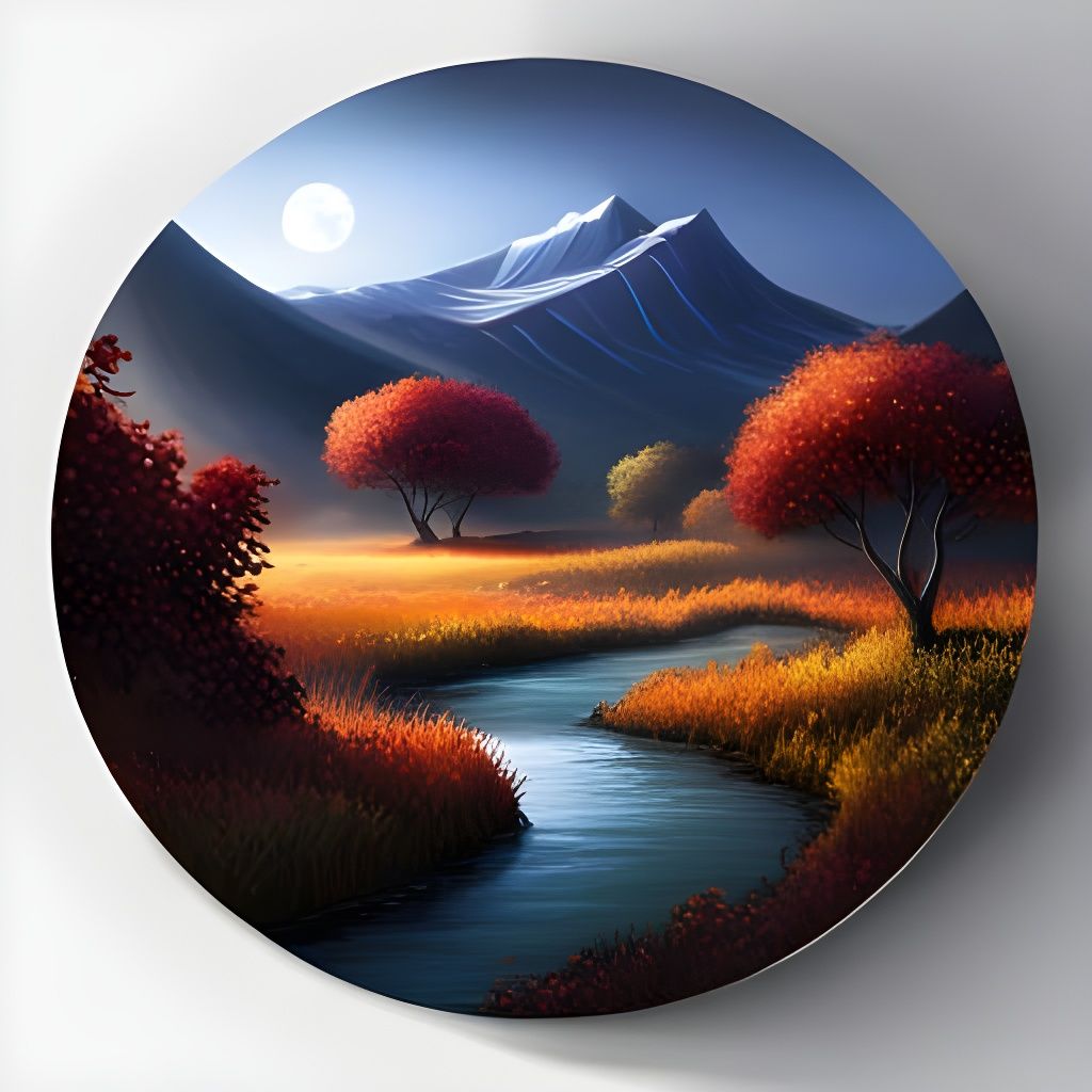 Fantasy Landscape with Lush Vegetation in Film Noir