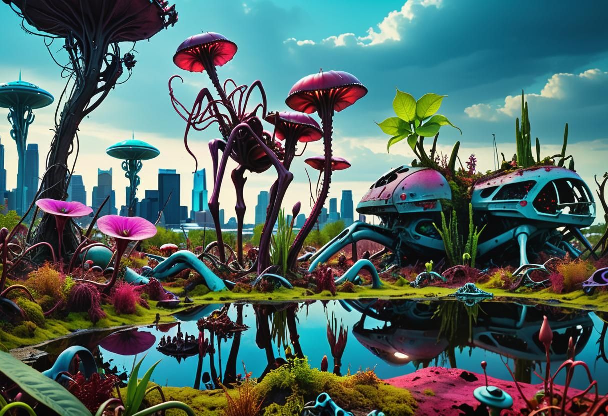 Minneapolis Skyline Transformed by Alien Overgrowth