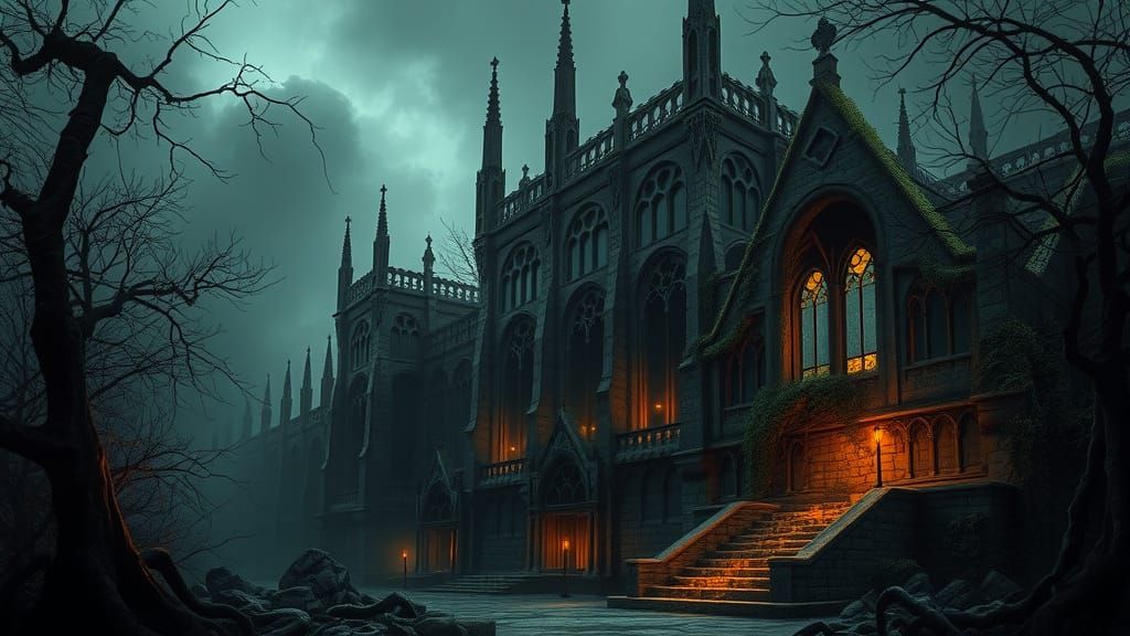 Ethereal Ruins of a Haunted Cathedral