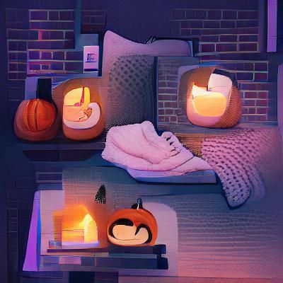 Cozy October Night: A Warm and Relaxing Scene
