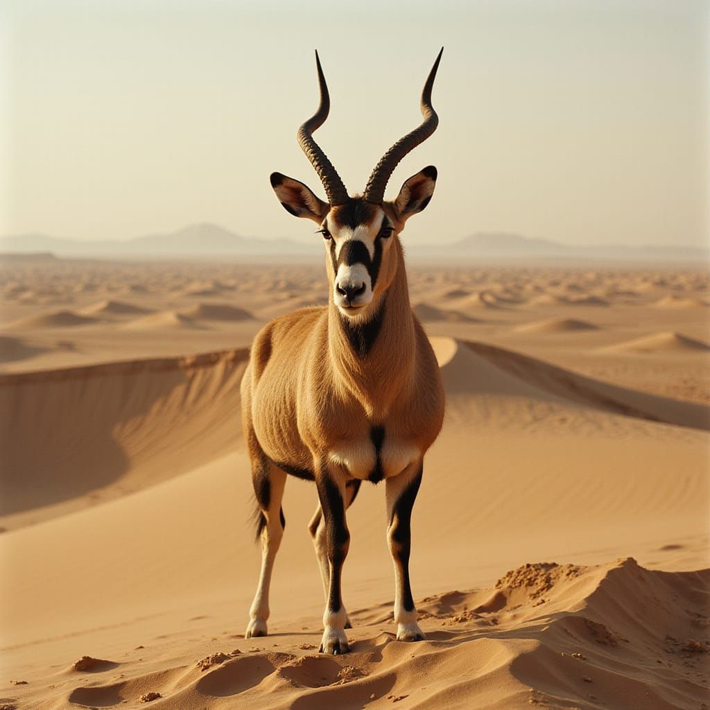 Oryx Antelope Overlooking Epic Dune Sea