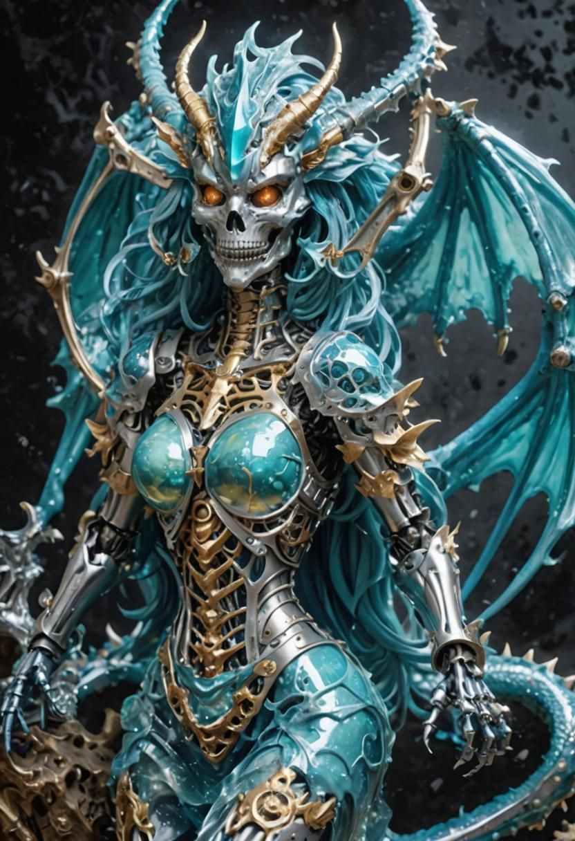 Chimera Girl with Metal Skeleton and Slime Body