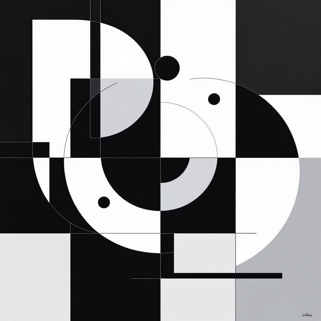 Abstract Geometric Art with Sharp Lines and Minimalism