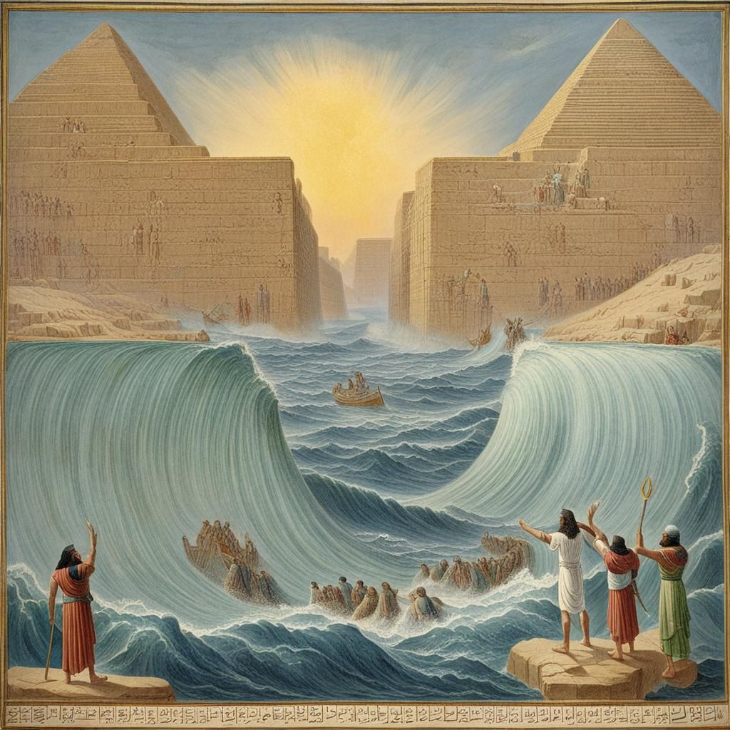 Moses Separating the Red Sea in Egypt