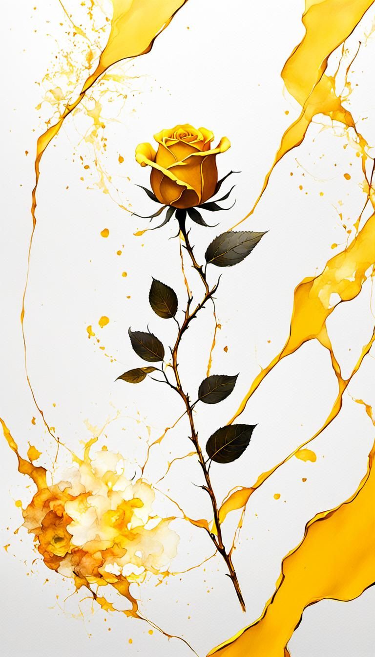 Minimalist Ethereal Floral Art: Majestic Rose