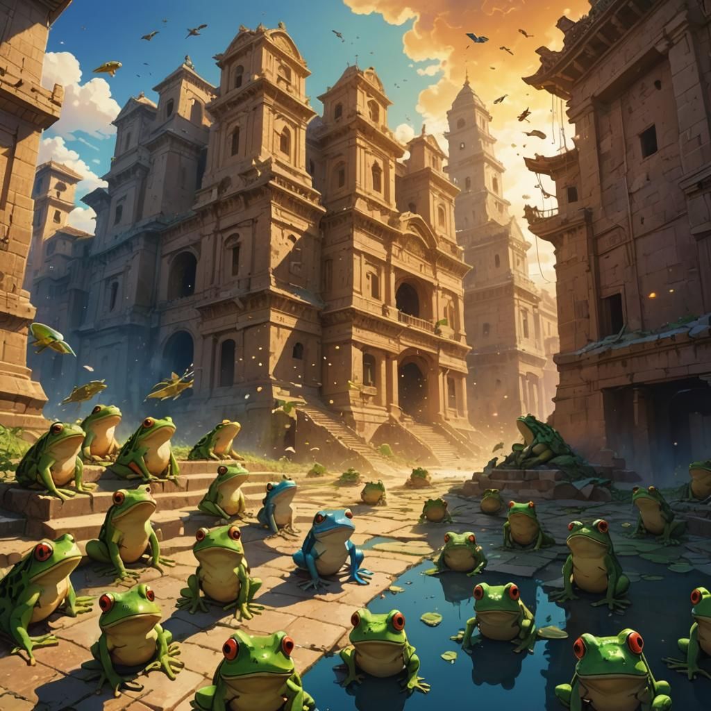 Biblical Anime: Frogs Fall on Ancient City
