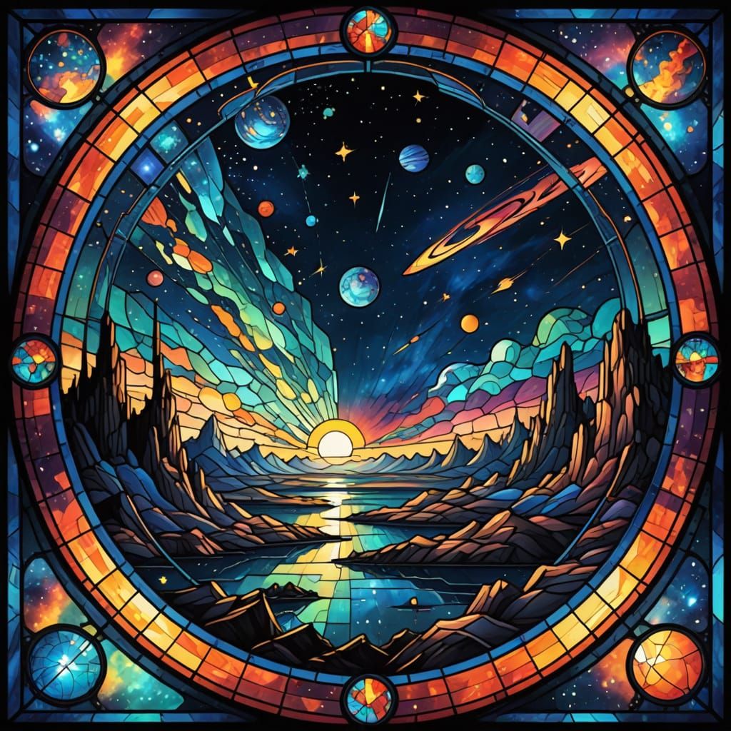 Cosmic Stained Glass Galaxy Edge