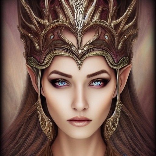 Hyperrealistic Beautiful Elven Queen Portrait