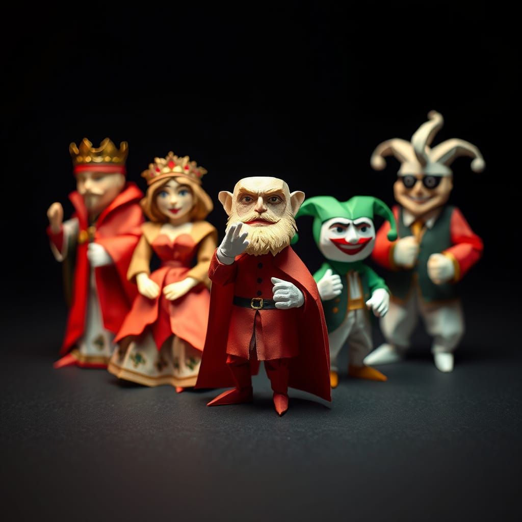 Origami Papercraft Playing Card Characters and Joker