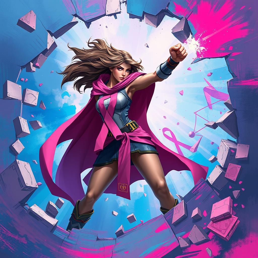 Warrior Woman Punches Through Cancer Cell Wall