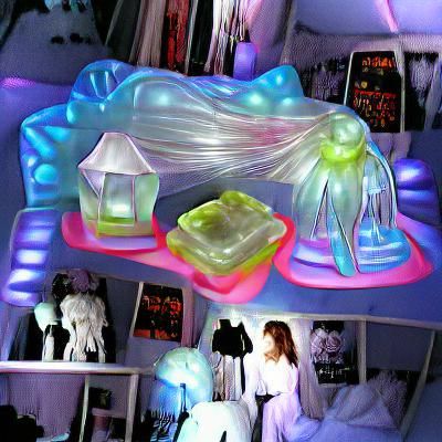 Crystal Jelly in a Futuristic Y2K Bedroom