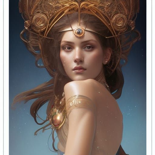 Goddess of the Past Portrait in Volumetric Lighting