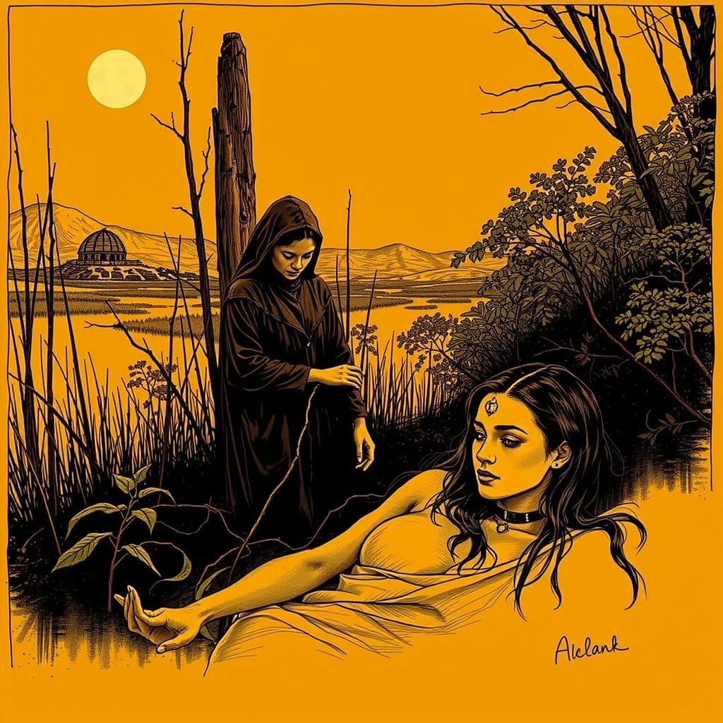 Abstract Landscape with Contrasting Colors