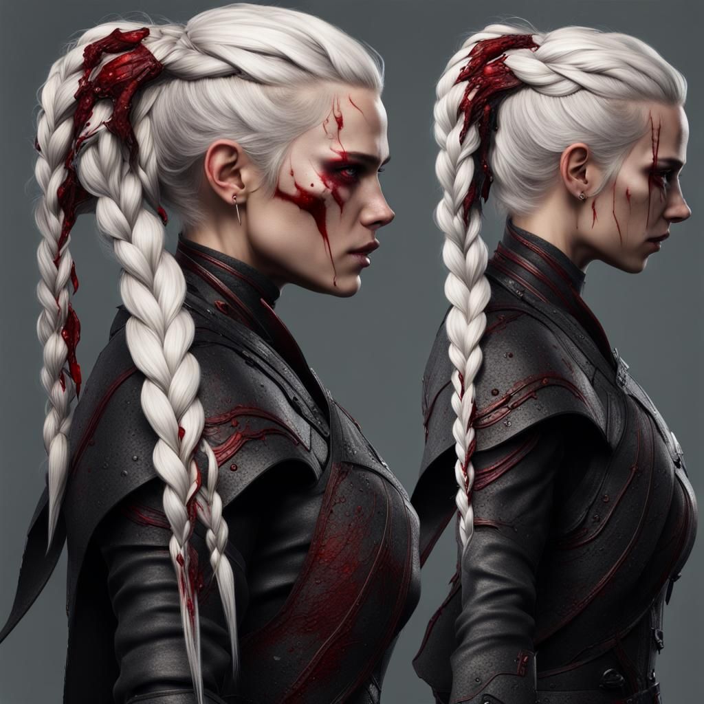 Armored Sith Assassin with Braided Hair in Detailed Painting