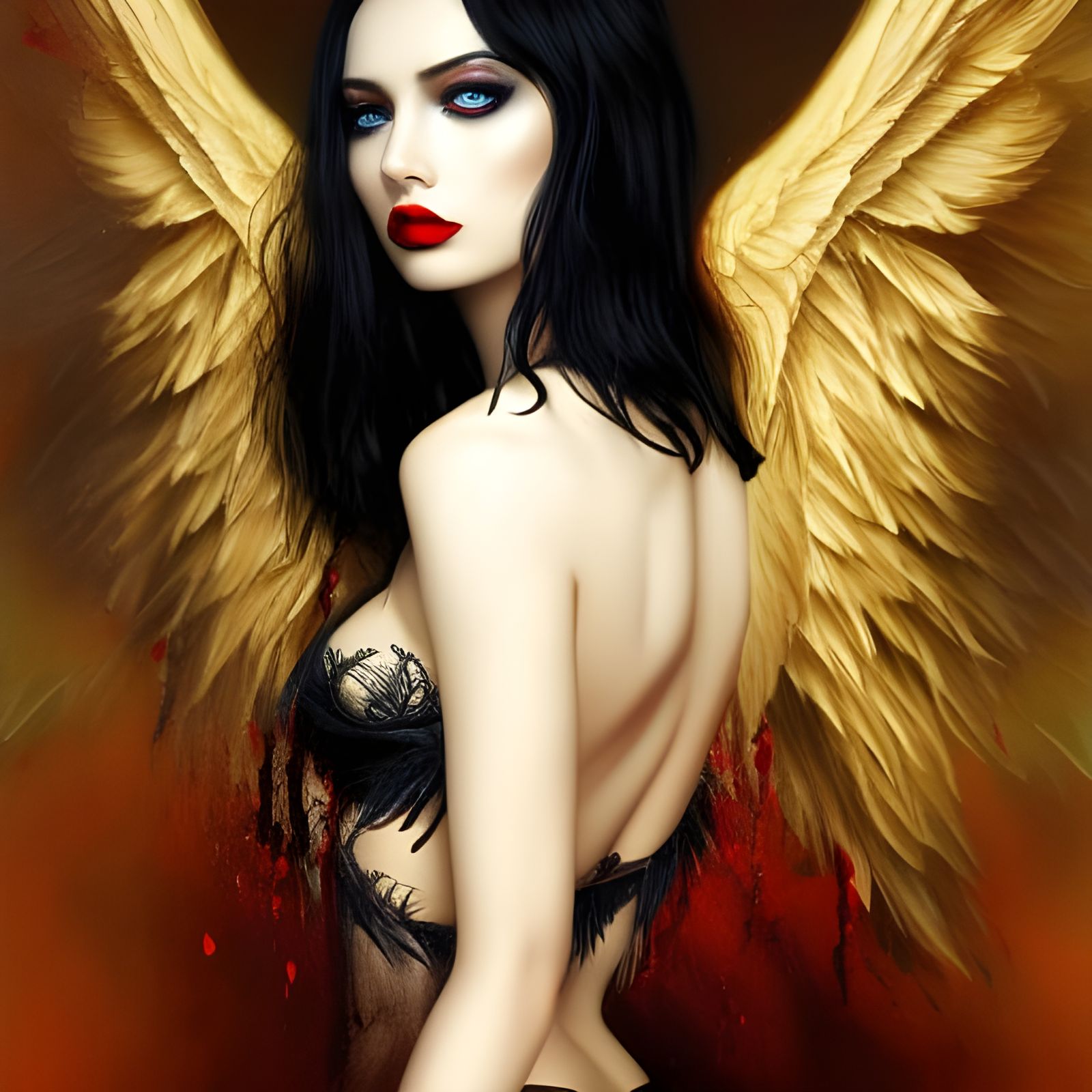 Fallen Angel in Dark Fantasy Style