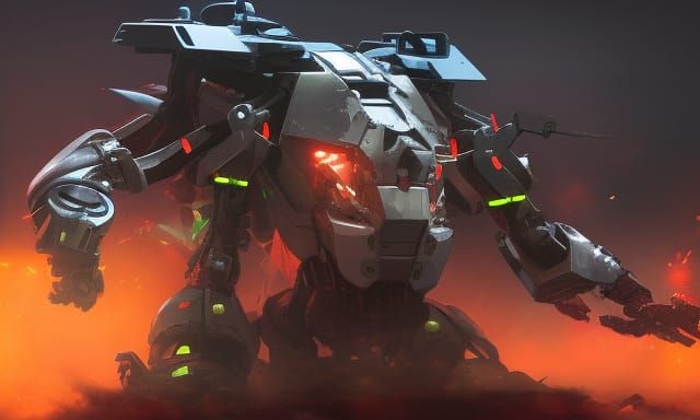 Dystopian Crab Mech Warrior Concept Art