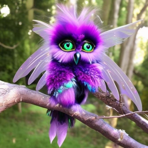 Mystical Gremlin in Psychedelic Purple Forest