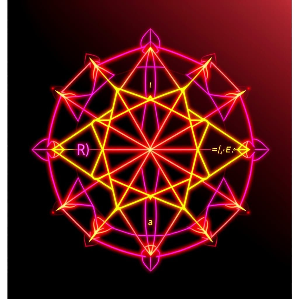 Vibrant Math Logo with Geometric Fractals in 3D