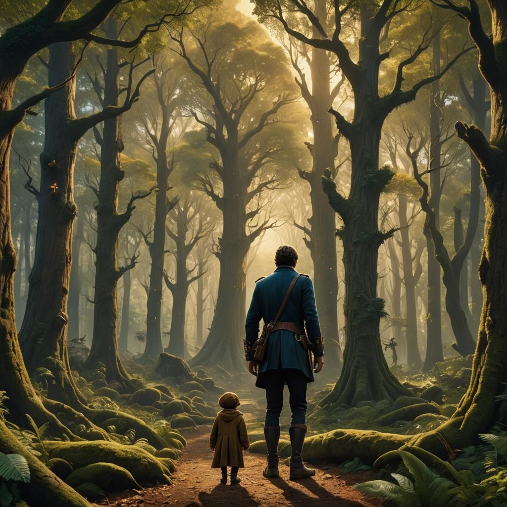 Little Tailor Confronts Giant in Forest