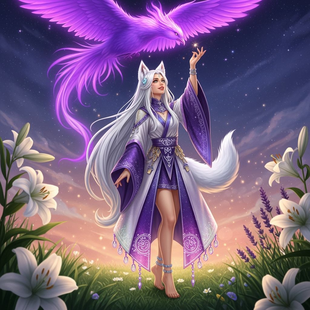 Wolfie and Violet Flame Phoenix