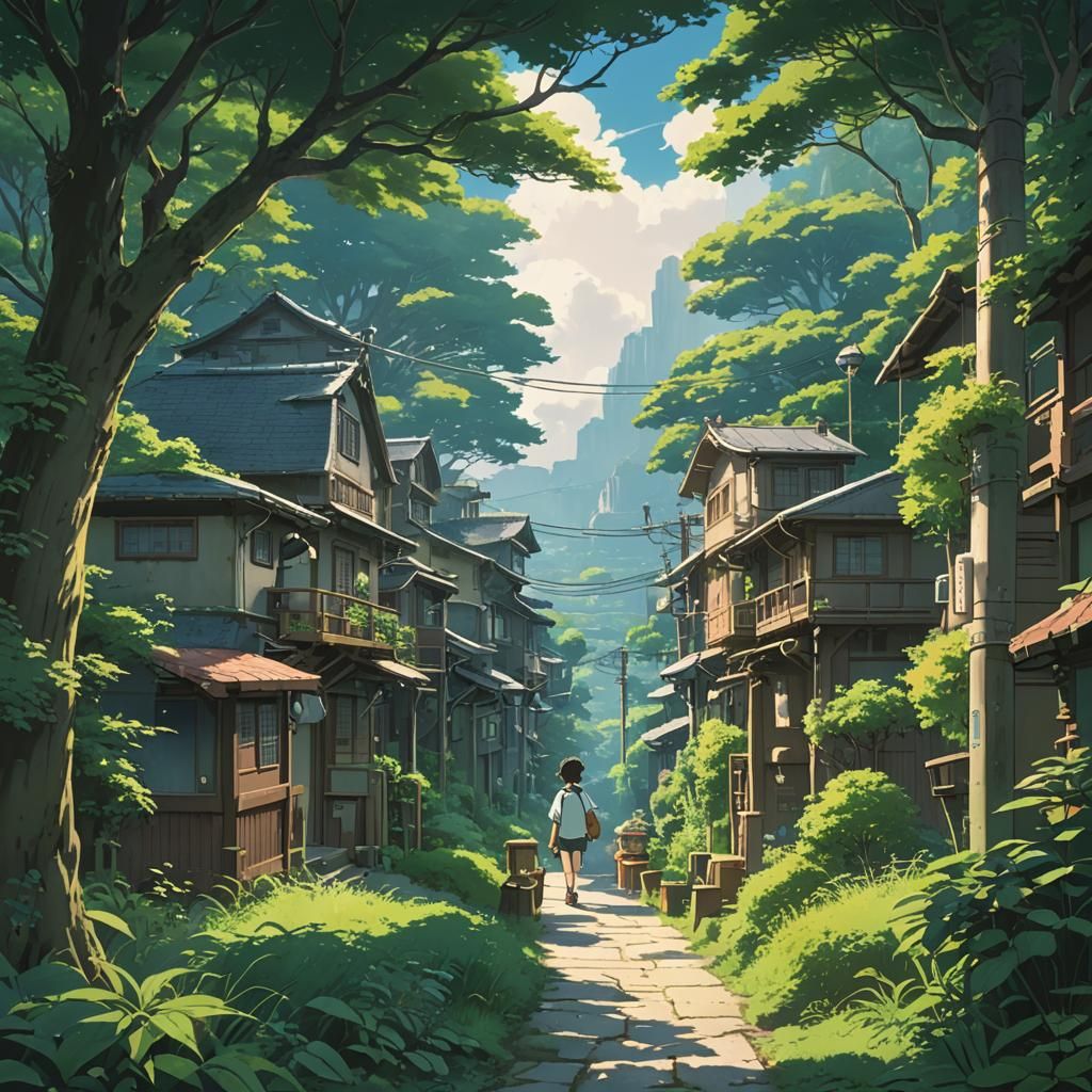 Anime Key Visual in Studio Ghibli Style