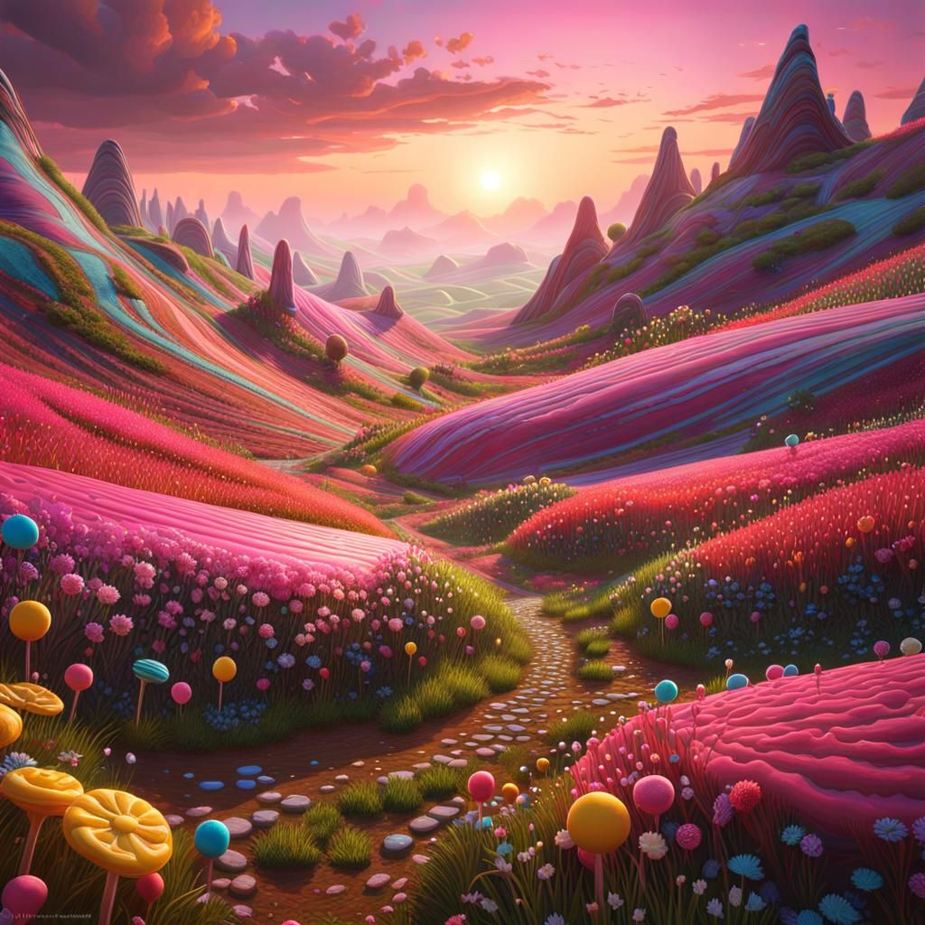Candy Wonderland: Fantasypunk Landscape in Mixed Media