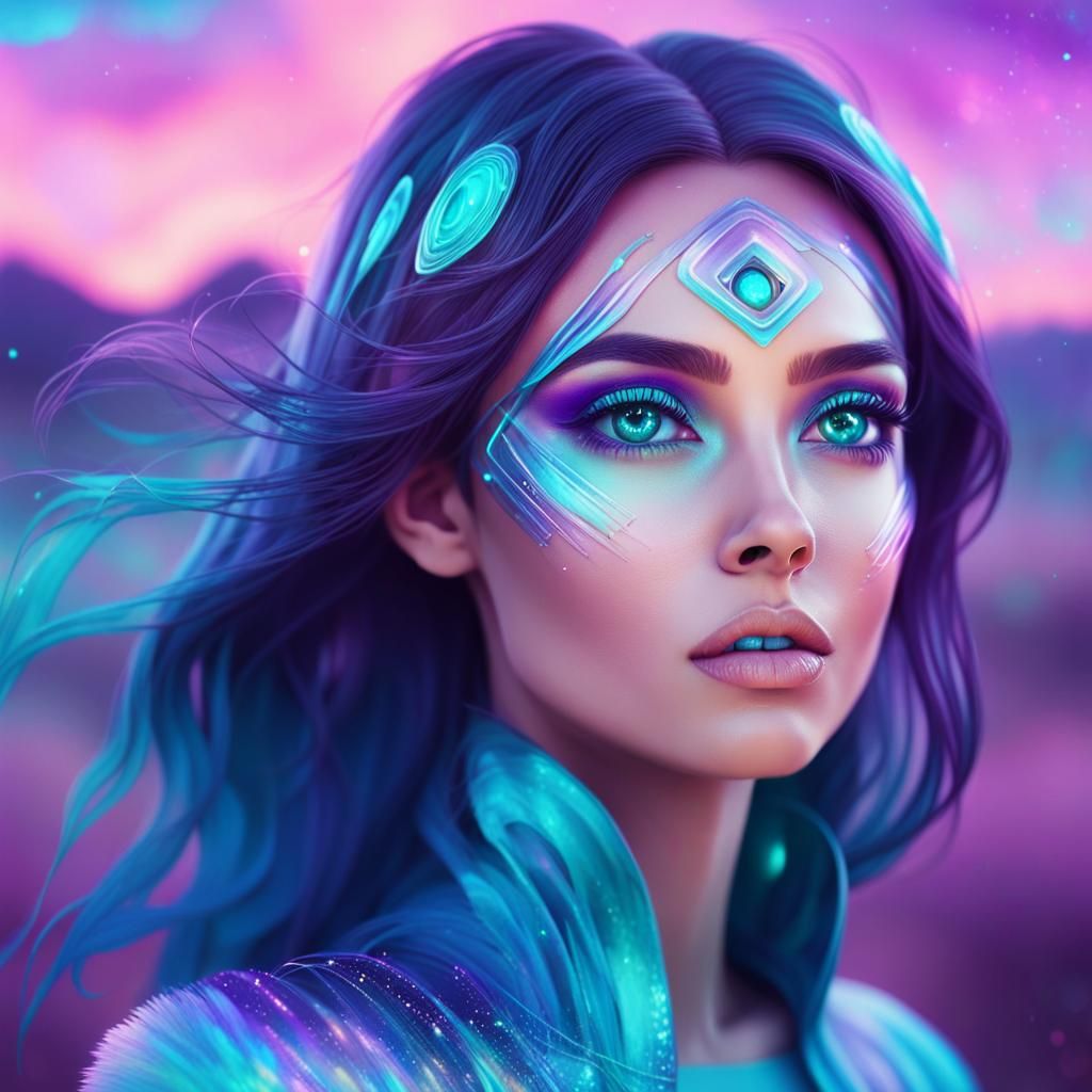 Ethereal Girl Portrait in Sci-Fi Fantasy Style