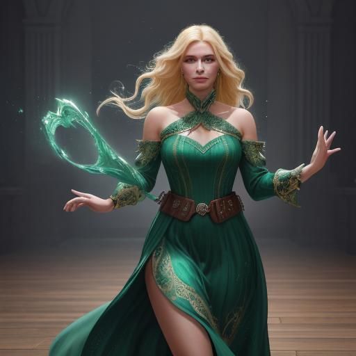 Radiant Cowgirl Cassandra Dancing, Detailed Matte Painting