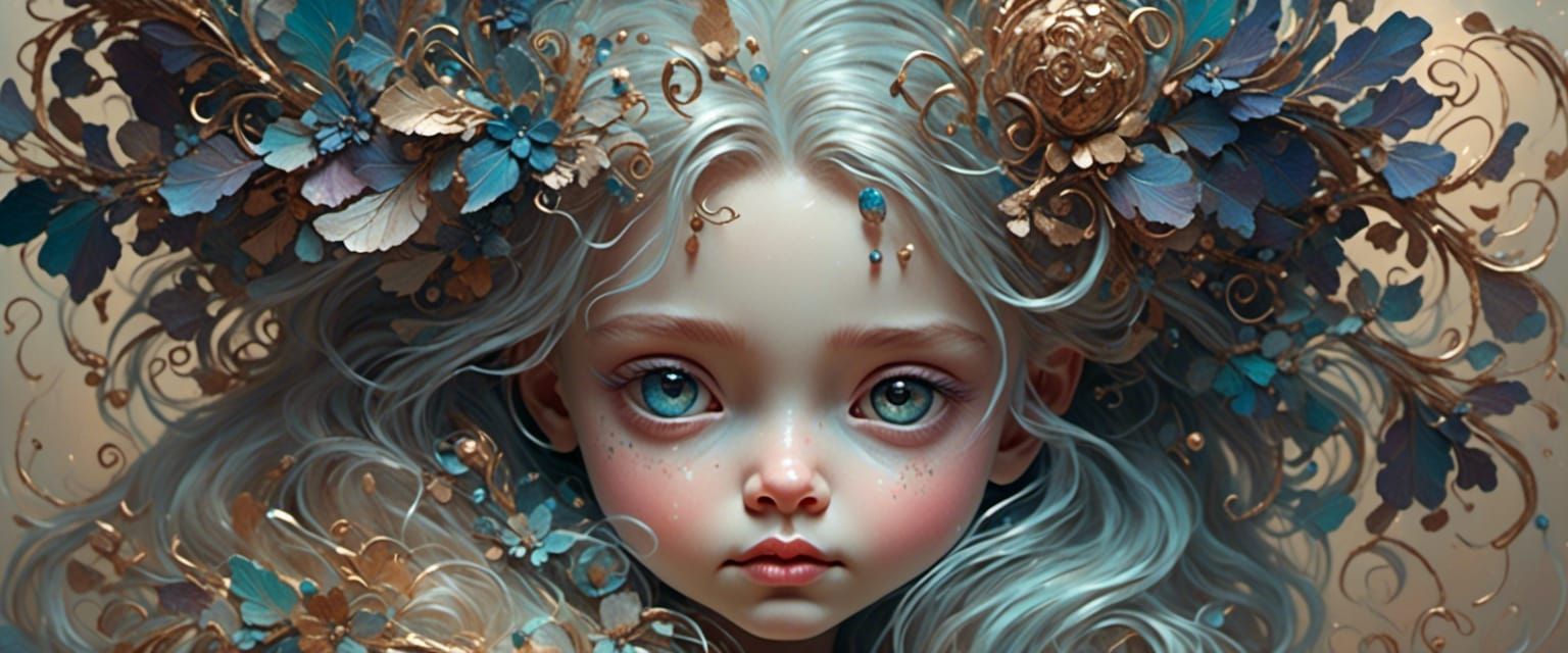 Magical Pearlescent Figure in Impasto Style