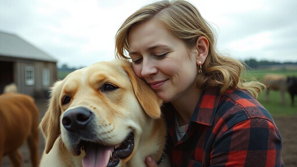 Warm Moment on the Farm in Cinematic Style