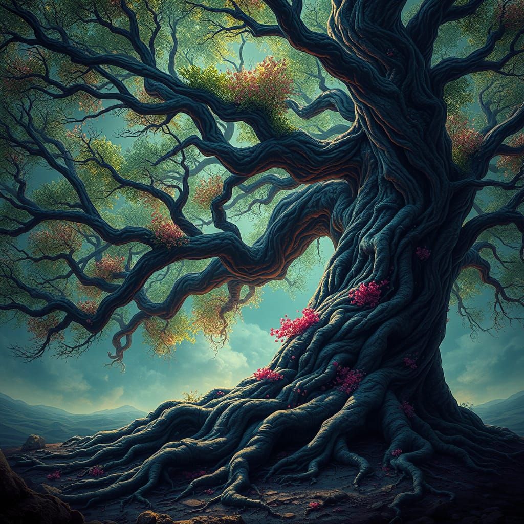 Eternal Tree Endures: A Surreal Landscape