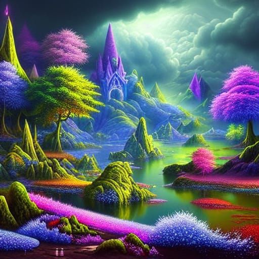Epic Colorful Fantasy Landscape in High Definition