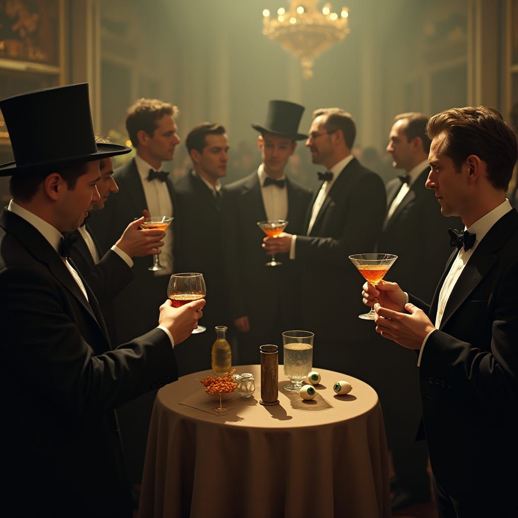 Surreal Cocktail Party in Dreamlike Style