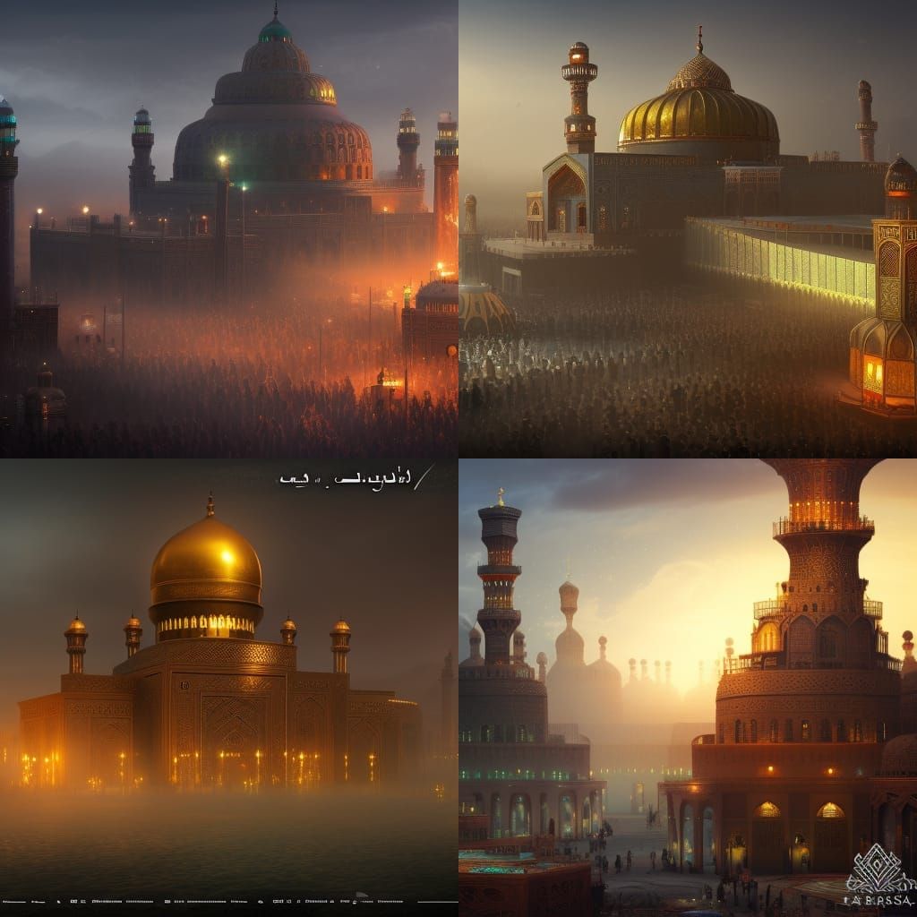 Detailed Matte Painting of Karbala Hussein