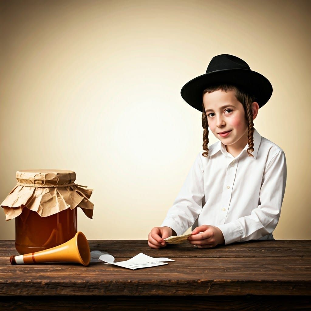 Intimate Moment: Boy with Honey Jar, Hyperrealistic Style